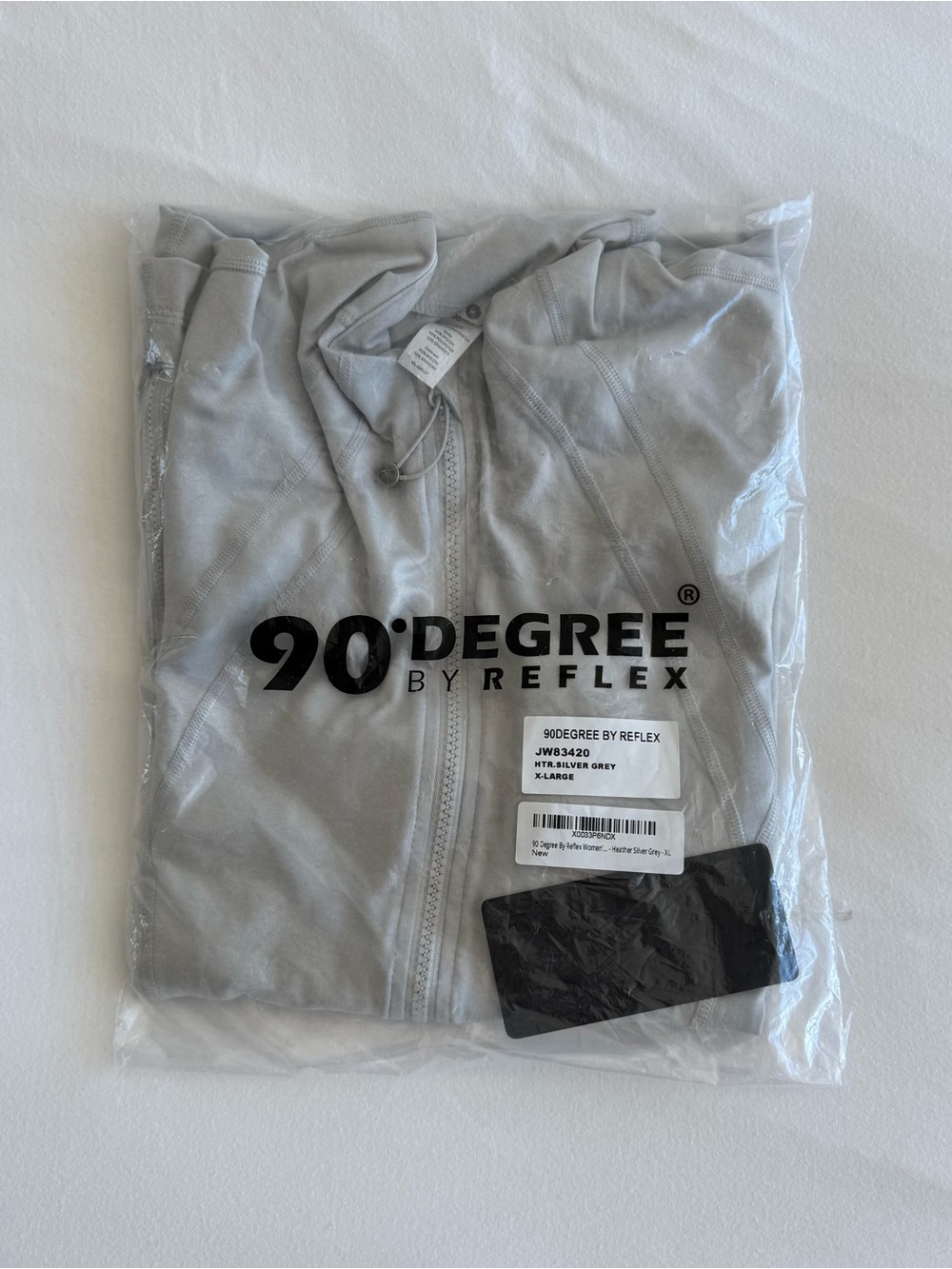 90 Degree By Reflex Heather Silver Grey Zip Jacket